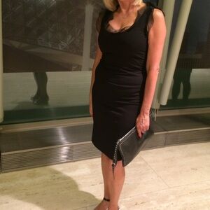 Valentino Elegant Black Dress with Sheer Detail